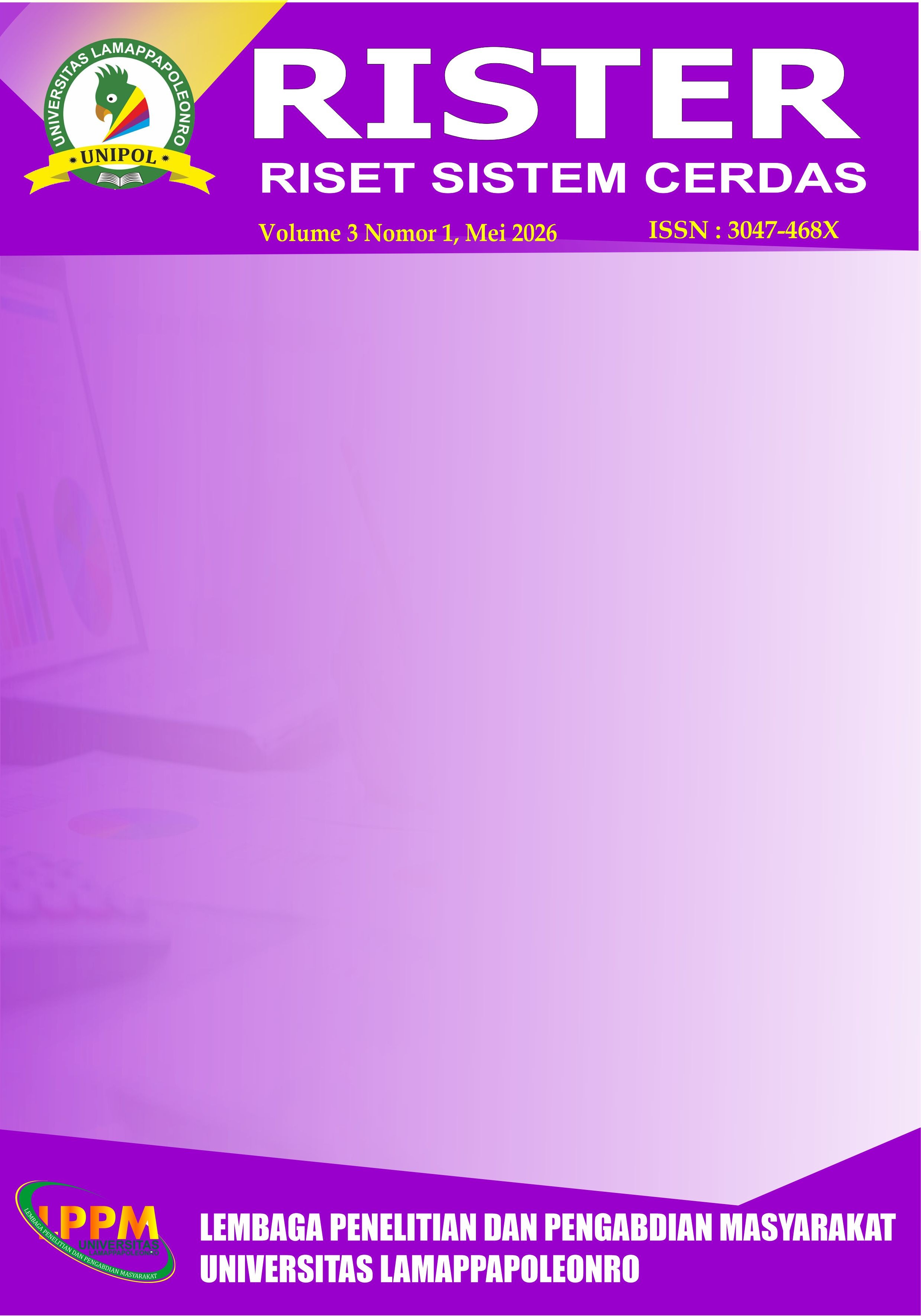 					View Vol. 3 No. 1 (2026): Jurnal RISTER : Riset Sistem Cerdas
				
